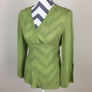 Allison Taylor Green 100% Silk Blouse